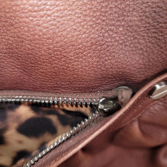 B Makowsky Leather Hobo Tote Large Brown Shoulder Bag Purse Weekender - Picture 11 of 16